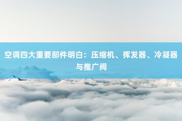 空调四大重要部件明白：压缩机、挥发器、冷凝器与推广阀